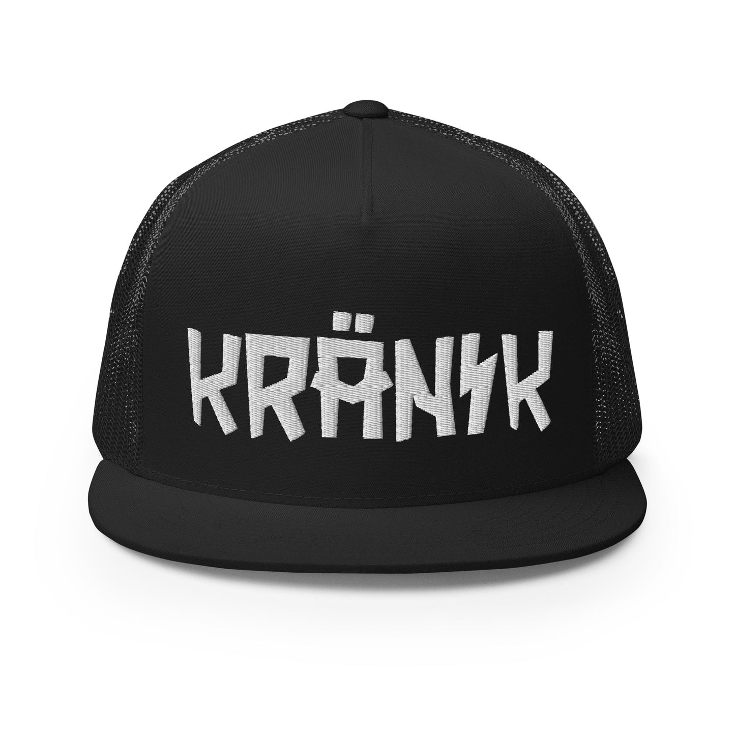 Kranik Brand Hat / Trucker Cap / Moto Logo / 3D Puff / Black / White