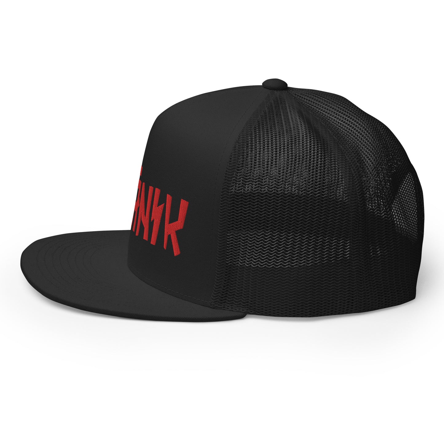 Kranik Brand Hat / Trucker Cap / Moto Logo / 3D Puff / Black / Red