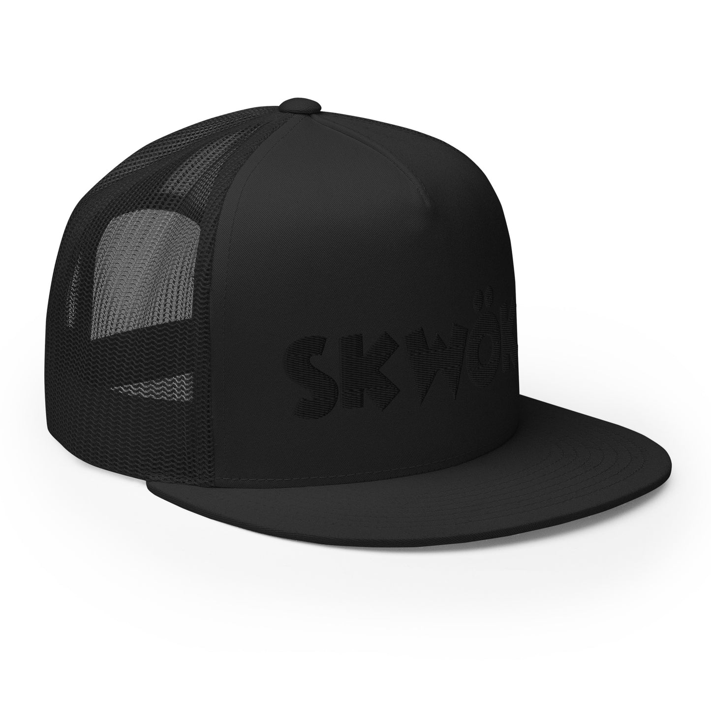 Skwok Brand / Hat / Trucker Cap / OG Logo / 3d Puff / Black / Black