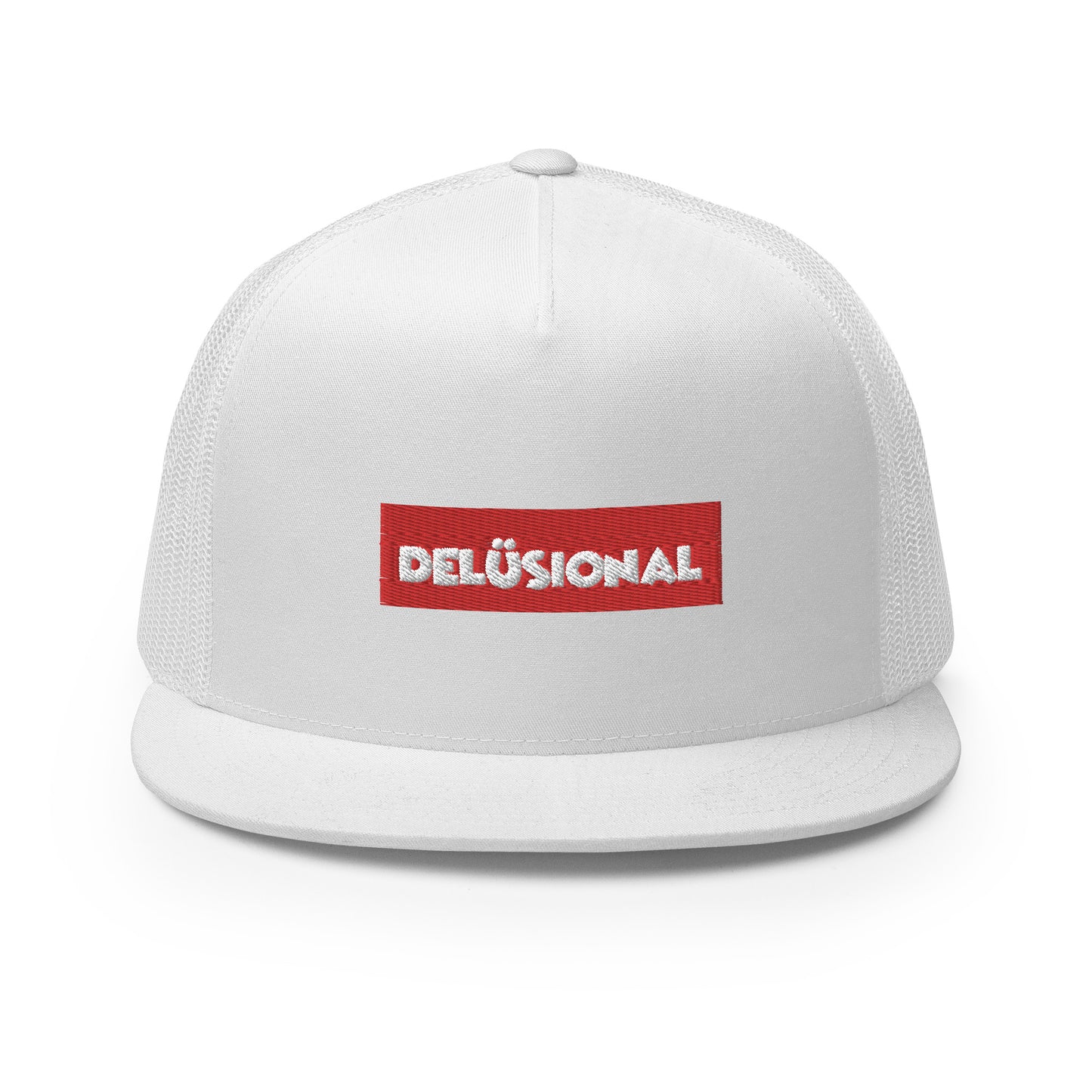 Delusional Brand / #01 / Hat / Trucker Cap Red Box Logo