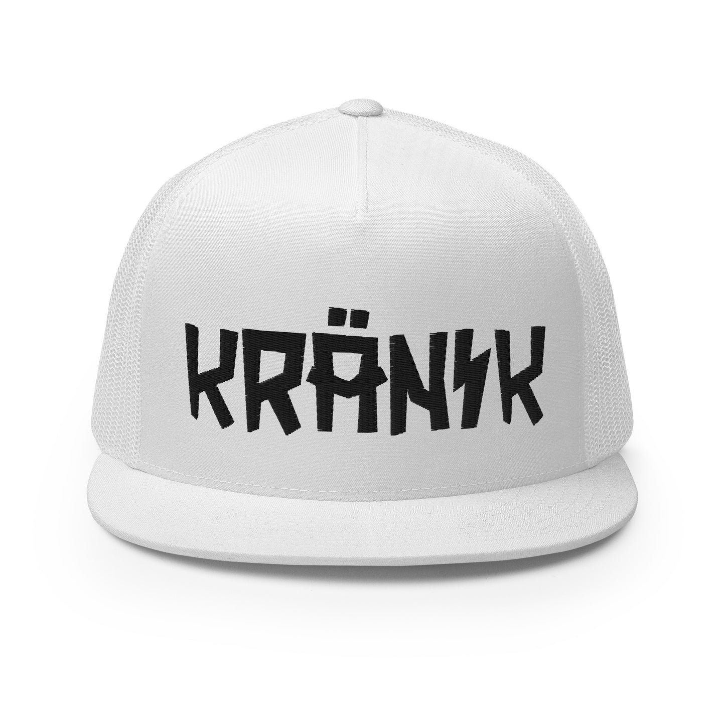 Kranik Brand Hat / Trucker Cap / Moto Logo / 3D Puff / White / Black