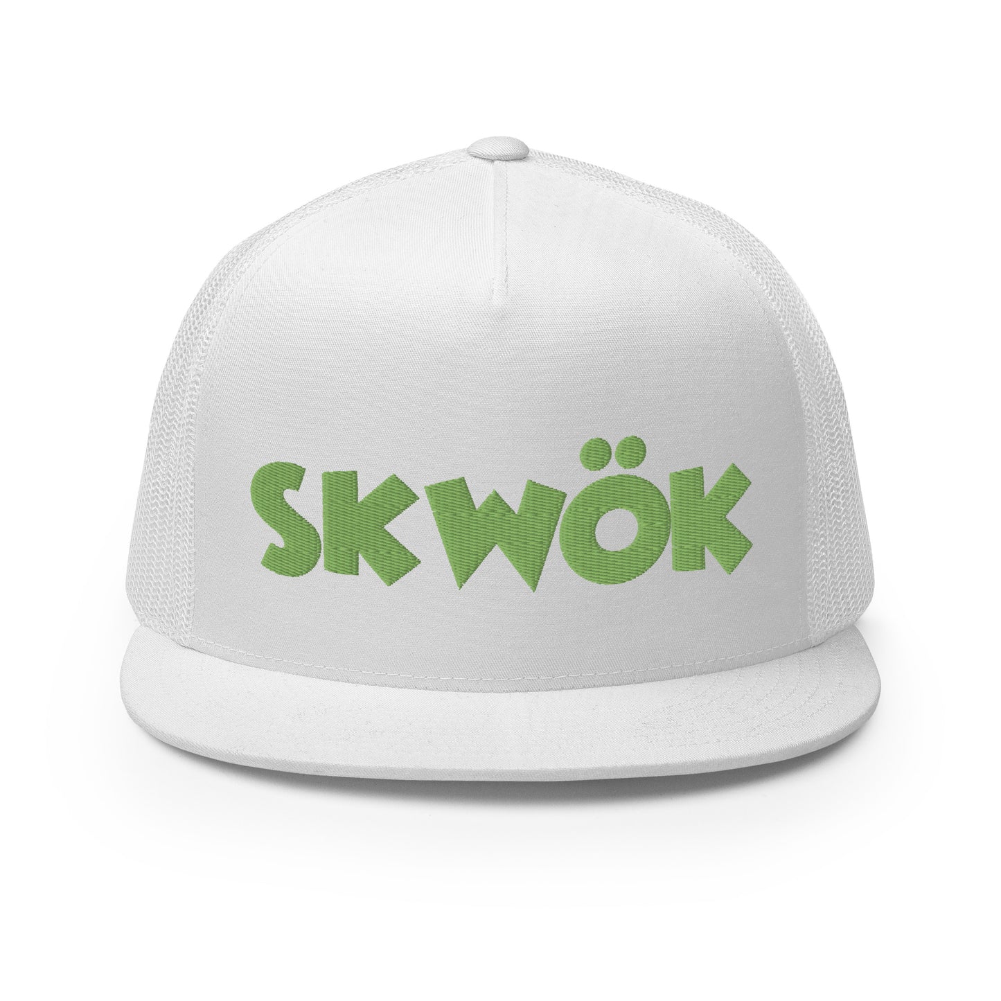 Skwok Brand / Hat / Trucker Cap / OG Logo / 3D Puff / White / Green