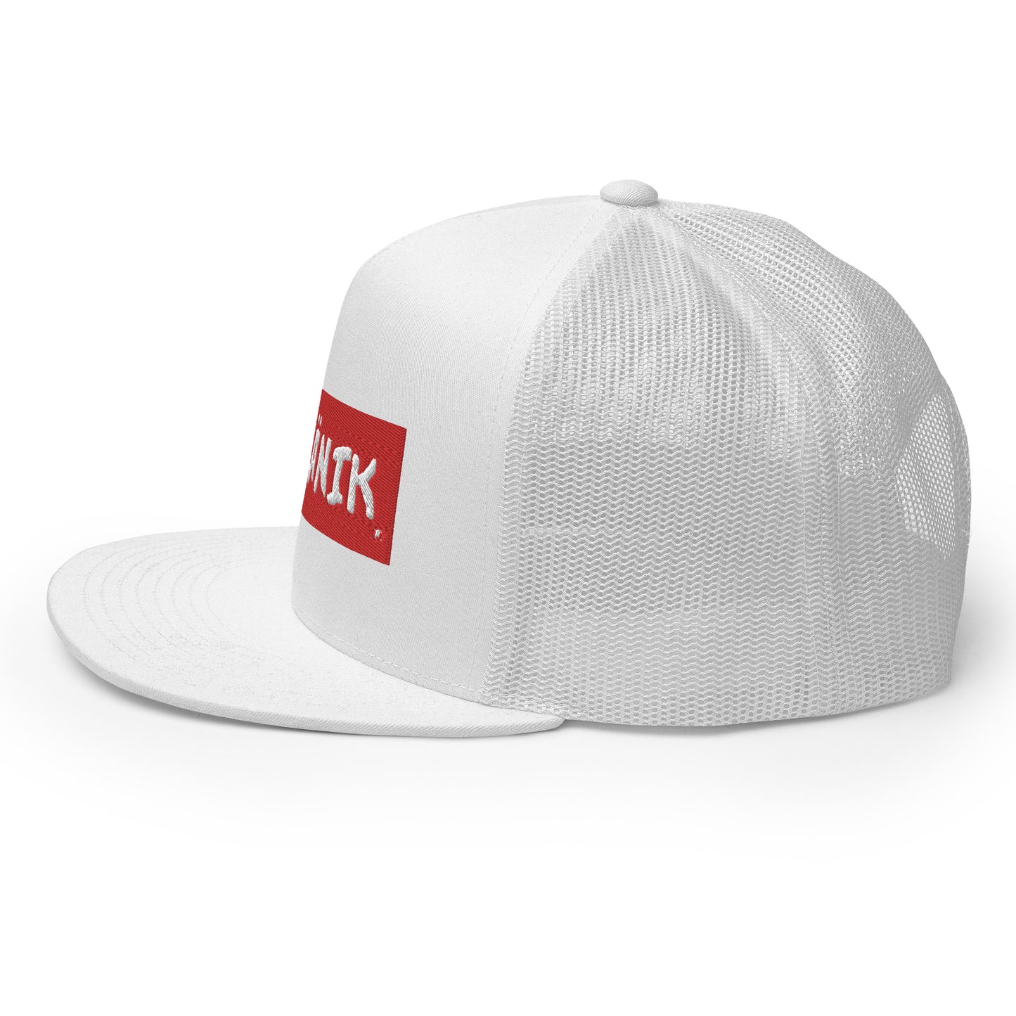 Kranik Brand Hat / Trucker Cap / Red Box Dare Logo / White