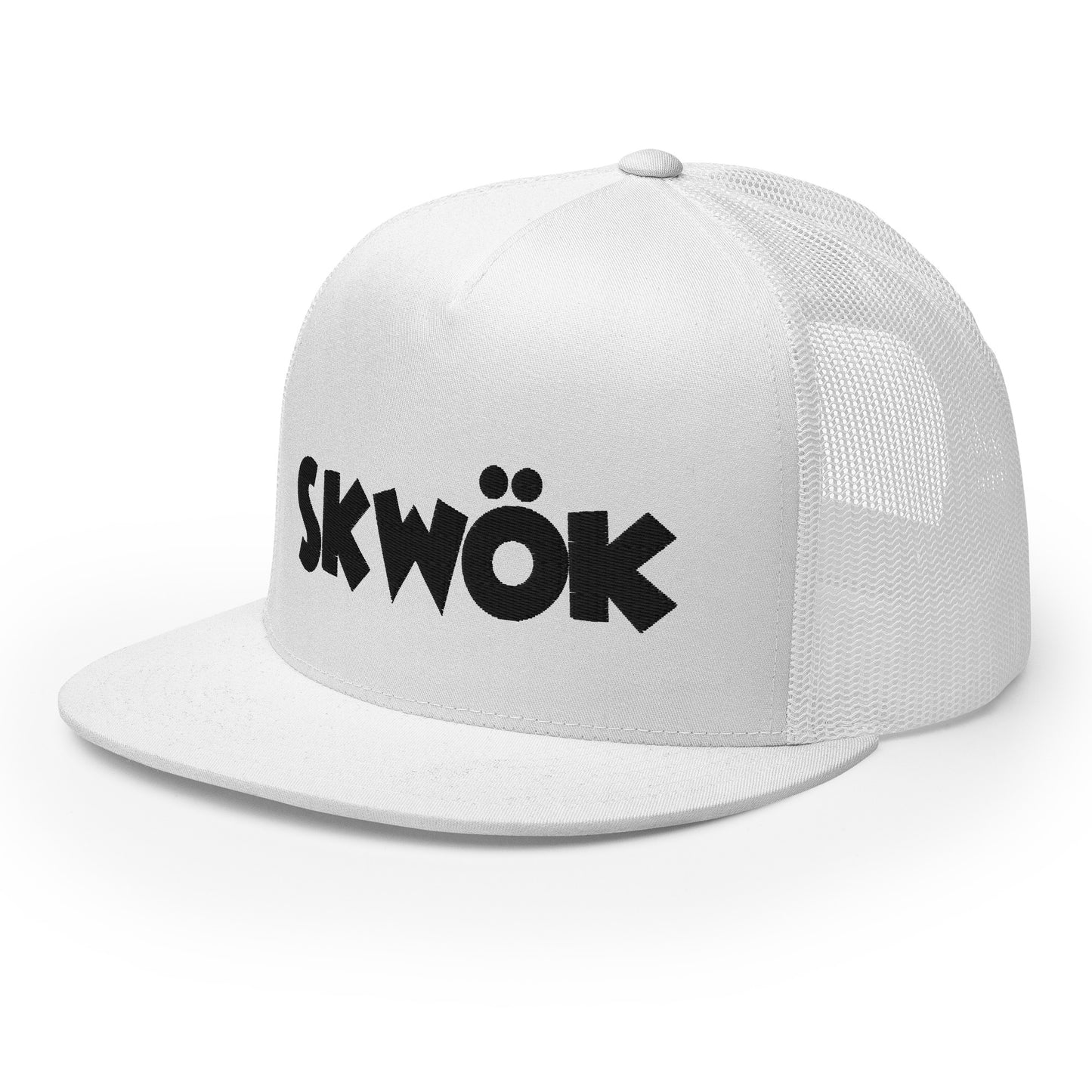 Skwok Brand / Hat / Trucker Cap / OG Logo / 3D Puff / White / Black