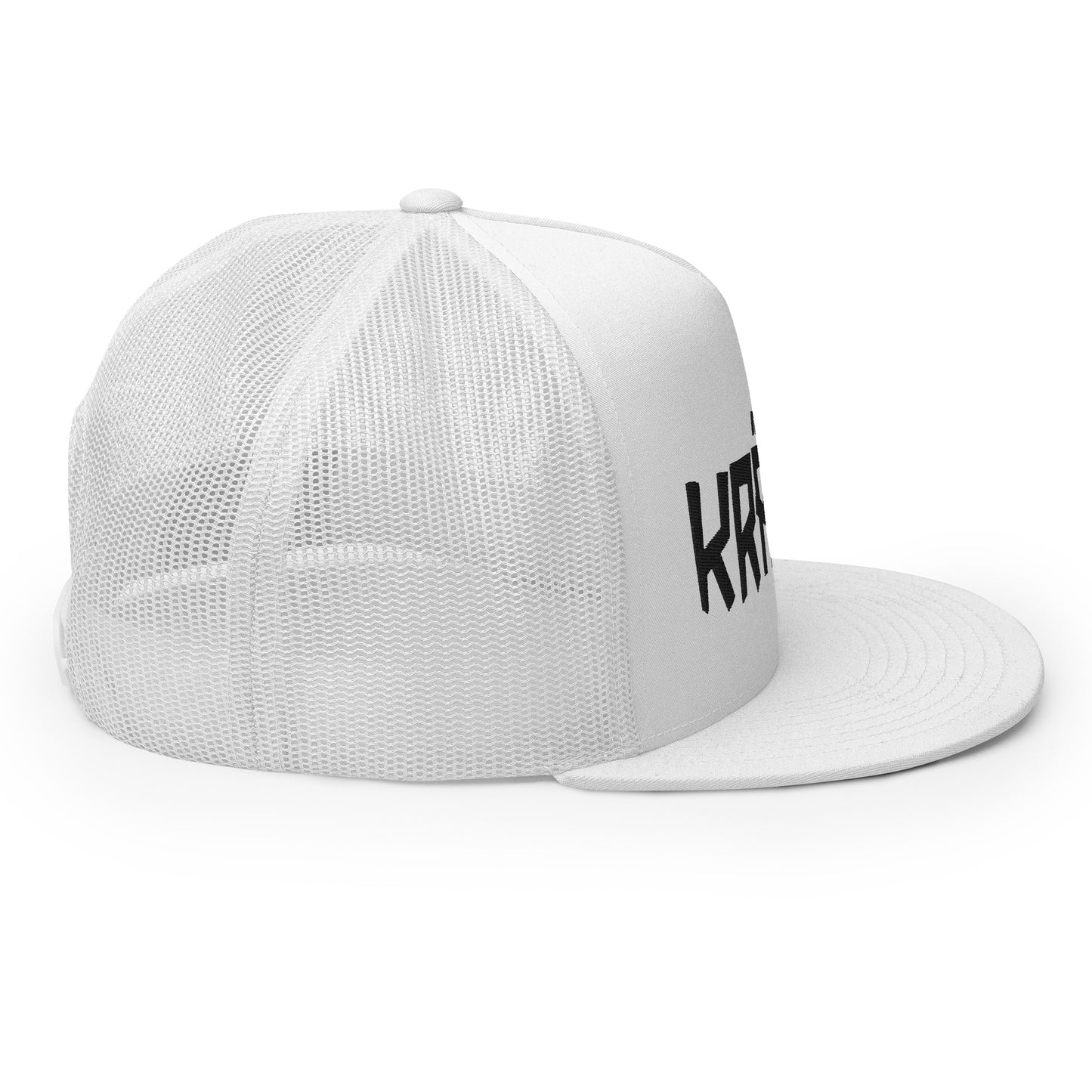 Kranik Brand Hat / Trucker Cap / Moto Logo / 3D Puff / White / Black