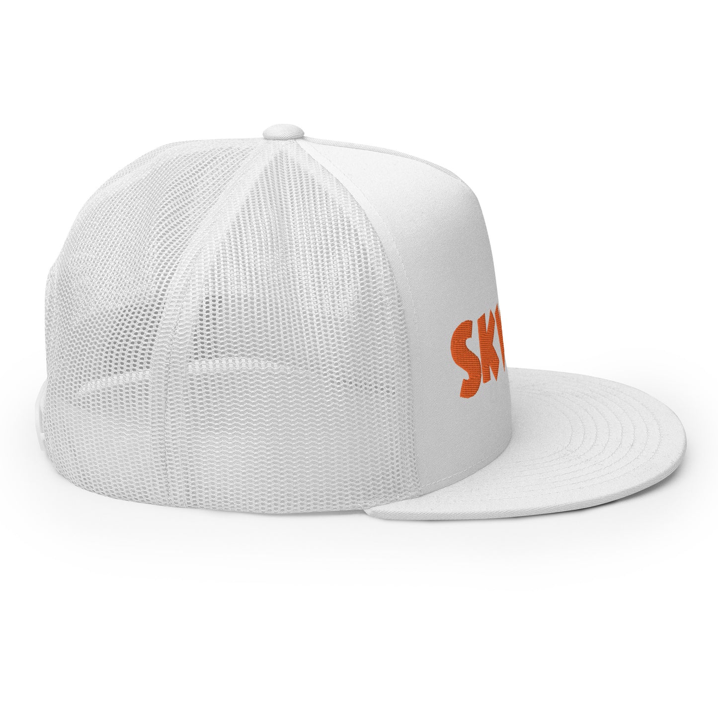 Skwok Brand / Hat / Trucker Cap / OG Logo / 3D Puff / White / Orange
