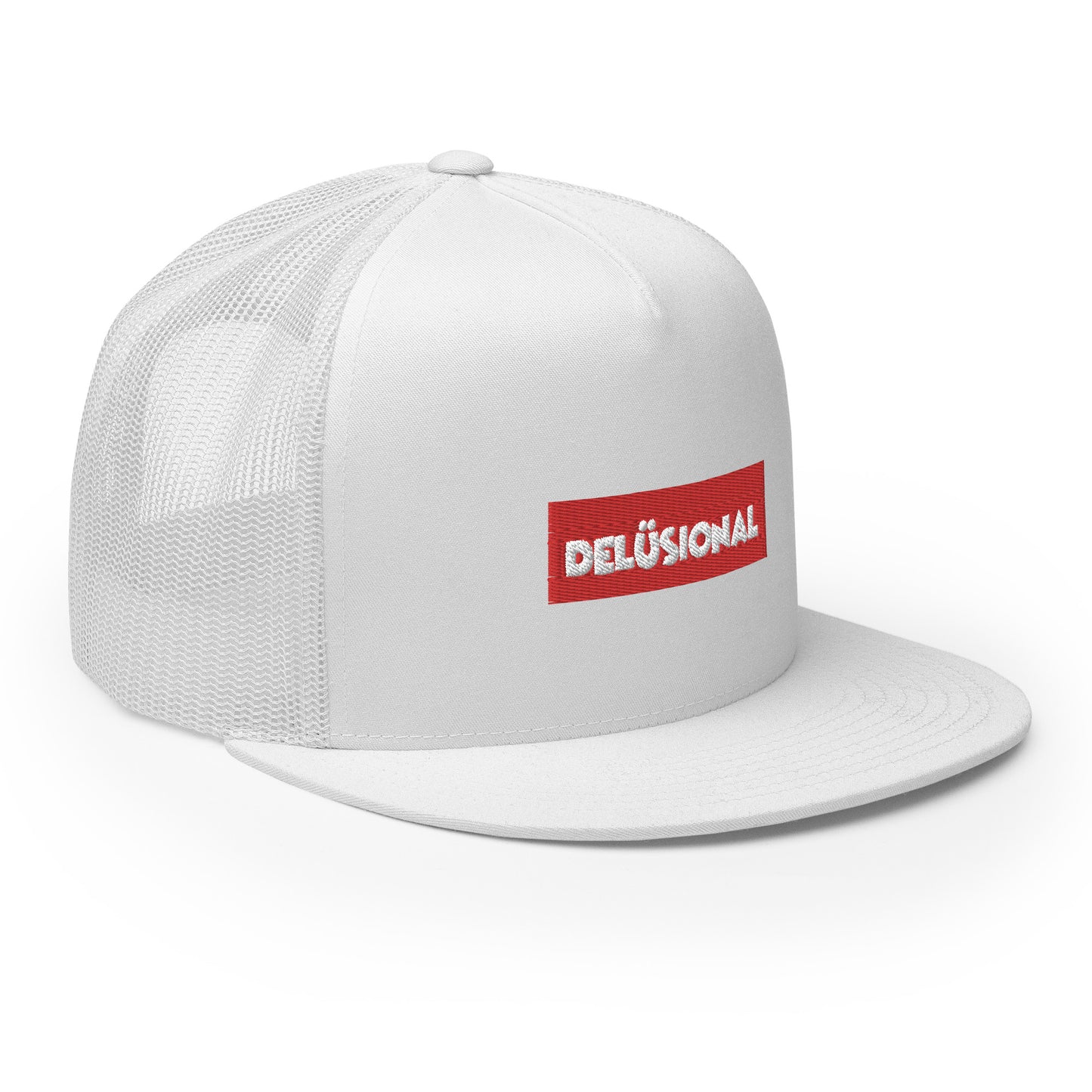 Delusional Brand / #01 / Hat / Trucker Cap Red Box Logo