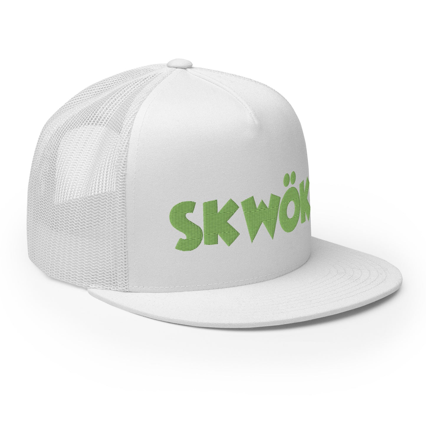 Skwok Brand / Hat / Trucker Cap / OG Logo / 3D Puff / White / Green