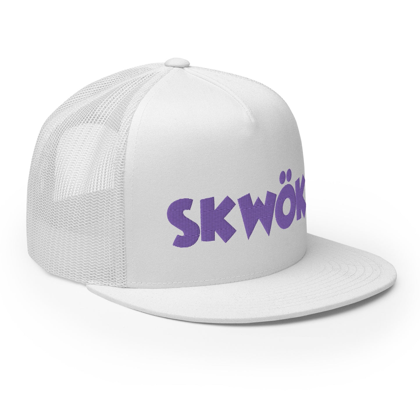 Skwok Brand / Hat / Trucker Cap / OG Logo / 3D Puff / White / Purple