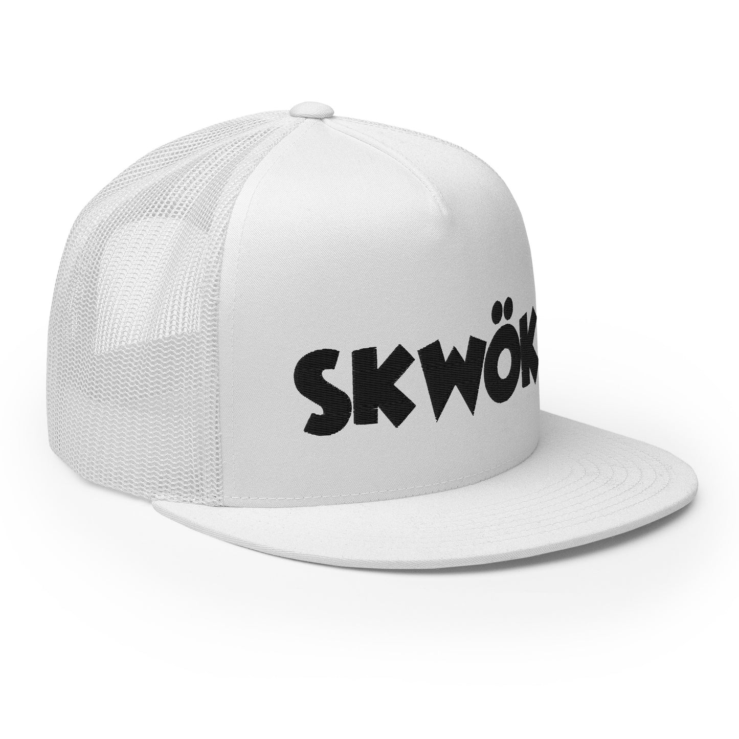Skwok Brand / Hat / Trucker Cap / OG Logo / 3D Puff / White / Black