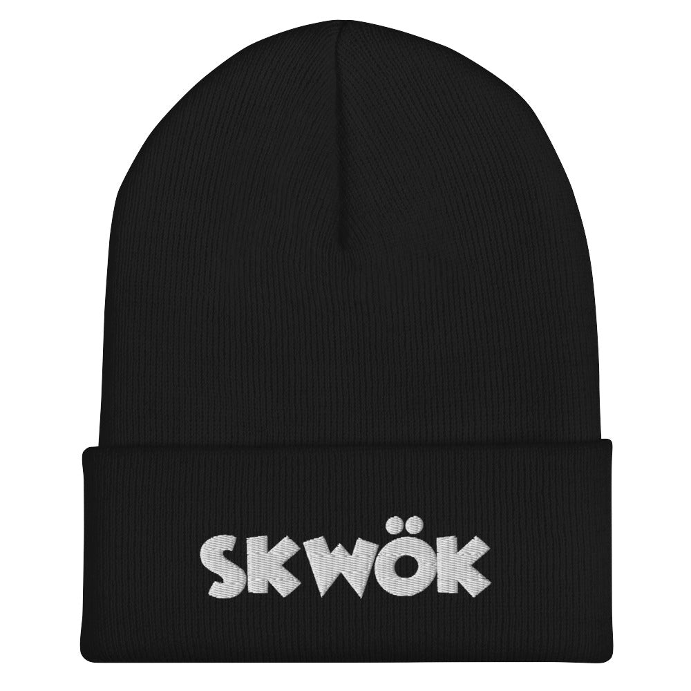 Skwok Brand / Hat / Cuffed Beanie / OG Logo / White