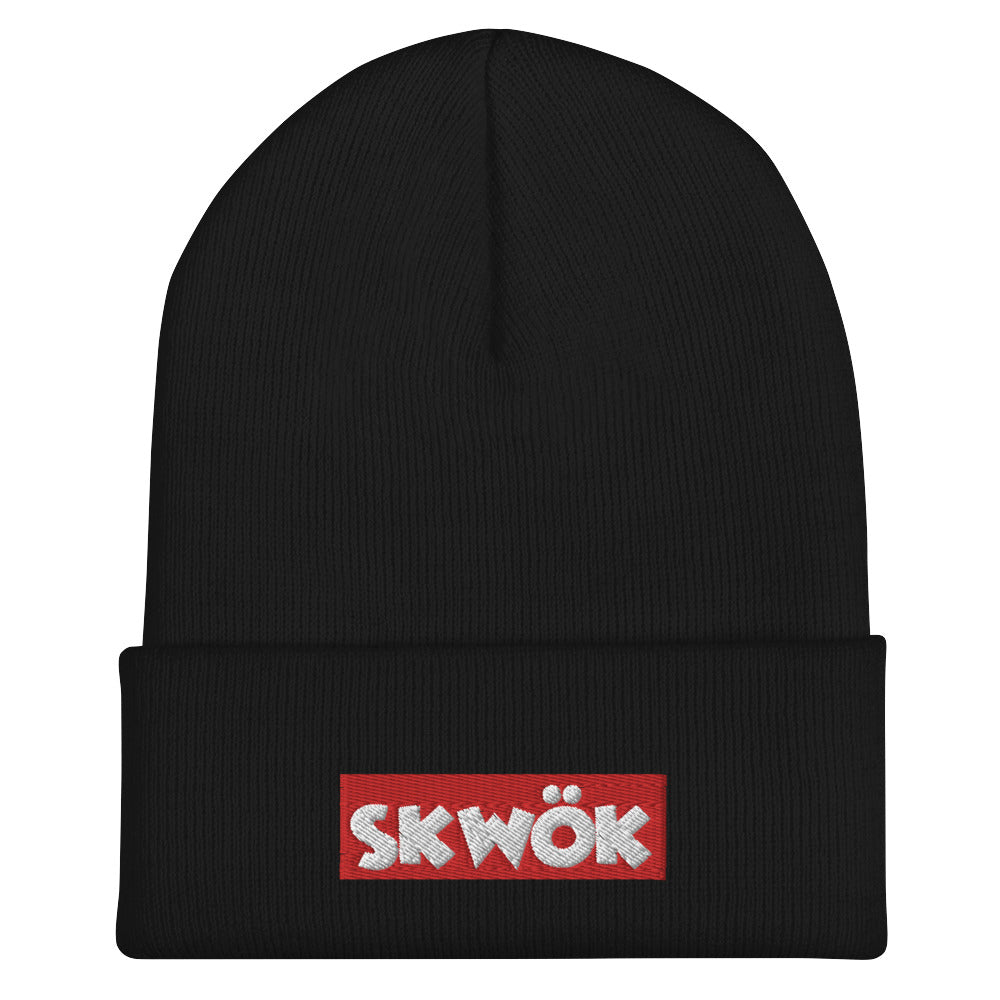 Skwok Brand / Hat / Cuffed Beanie / Red Box Logo