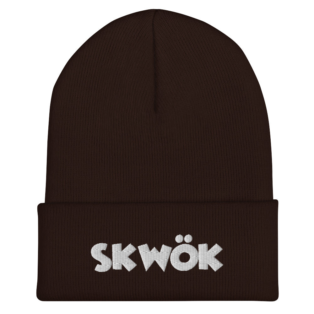 Skwok Brand / Hat / Cuffed Beanie / OG Logo / White
