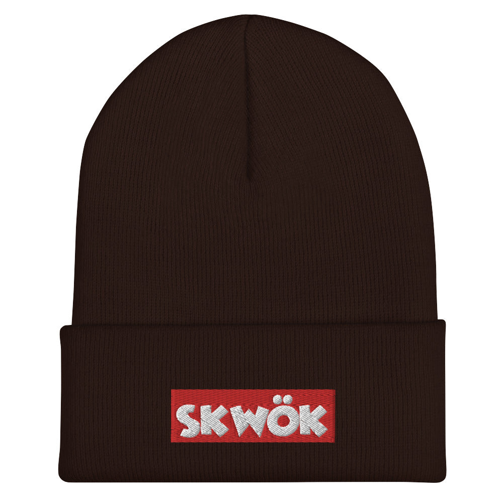 Skwok Brand / Hat / Cuffed Beanie / Red Box Logo