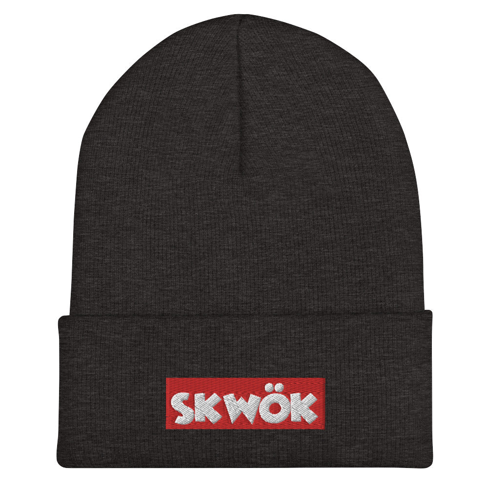 Skwok Brand / Hat / Cuffed Beanie / Red Box Logo