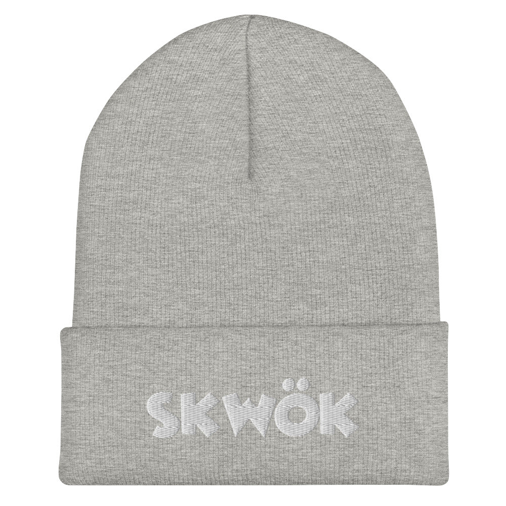 Skwok Brand / Hat / Cuffed Beanie / OG Logo / White