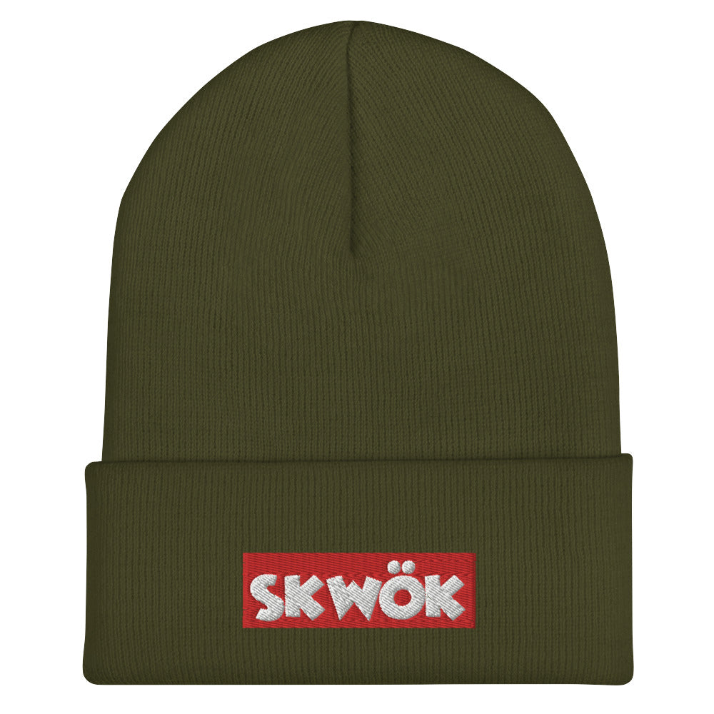 Skwok Brand / Hat / Cuffed Beanie / Red Box Logo