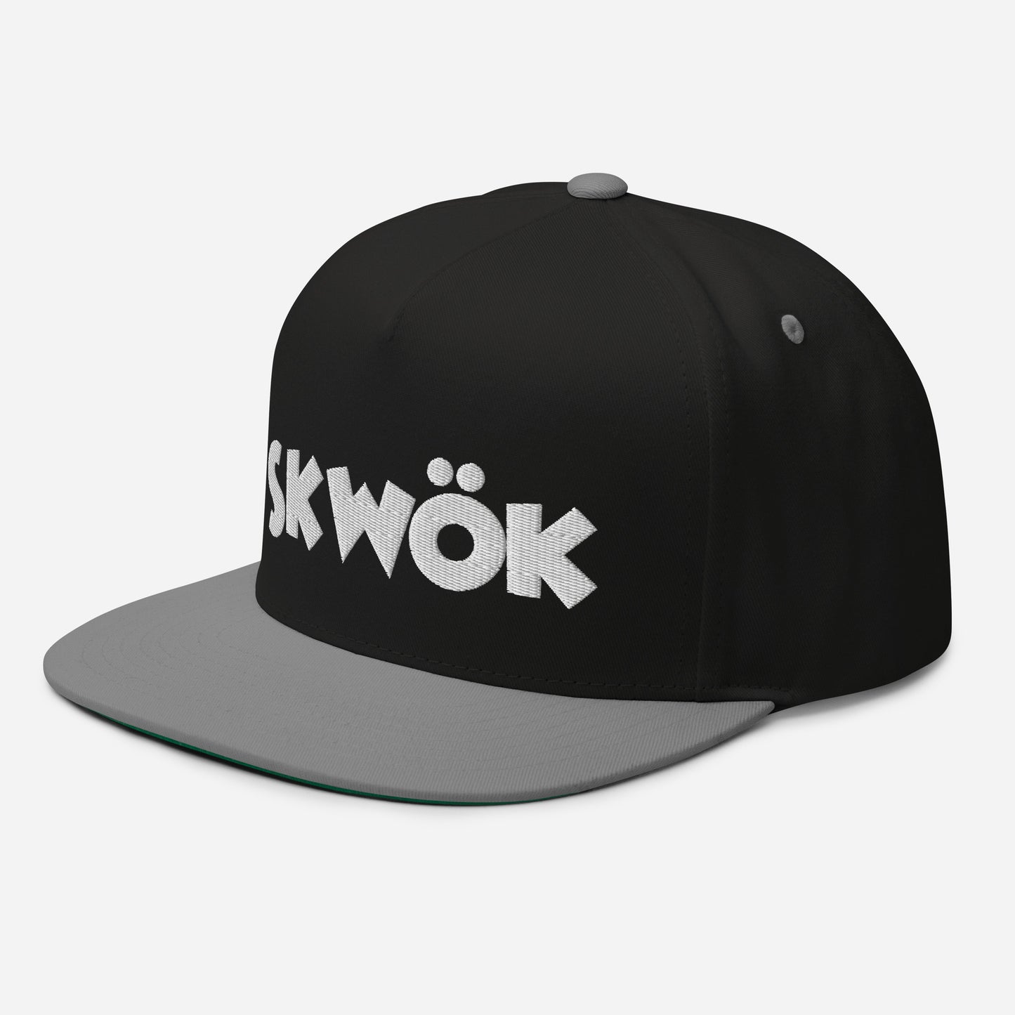 Skwok Brand / Hat / Flat Bill Cap / OG Logo / 3D Puff / Embroidered / White / 7 Color Options