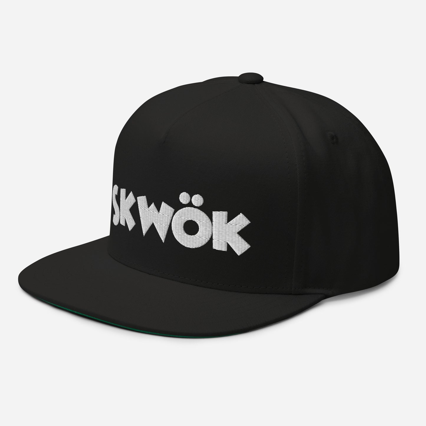 Skwok Brand / Hat / Flat Bill Cap / OG Logo / 3D Puff / Embroidered / White / 7 Color Options