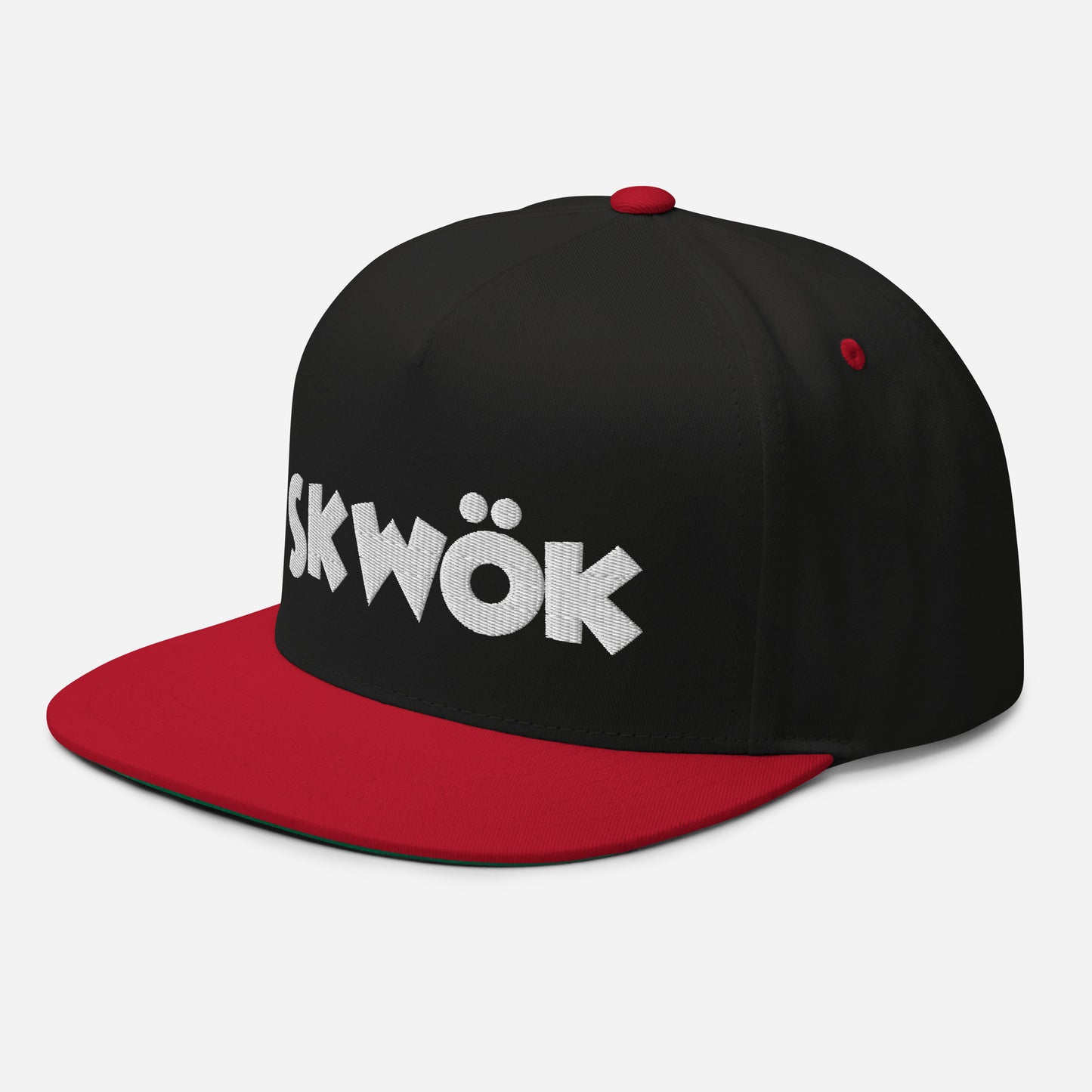 Skwok Brand / Hat / Flat Bill Cap / OG Logo / 3D Puff / Embroidered / White / 7 Color Options