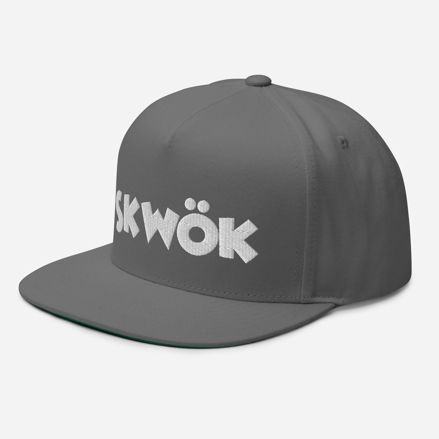 Skwok Brand / Hat / Flat Bill Cap / OG Logo / 3D Puff / Embroidered / White / 7 Color Options