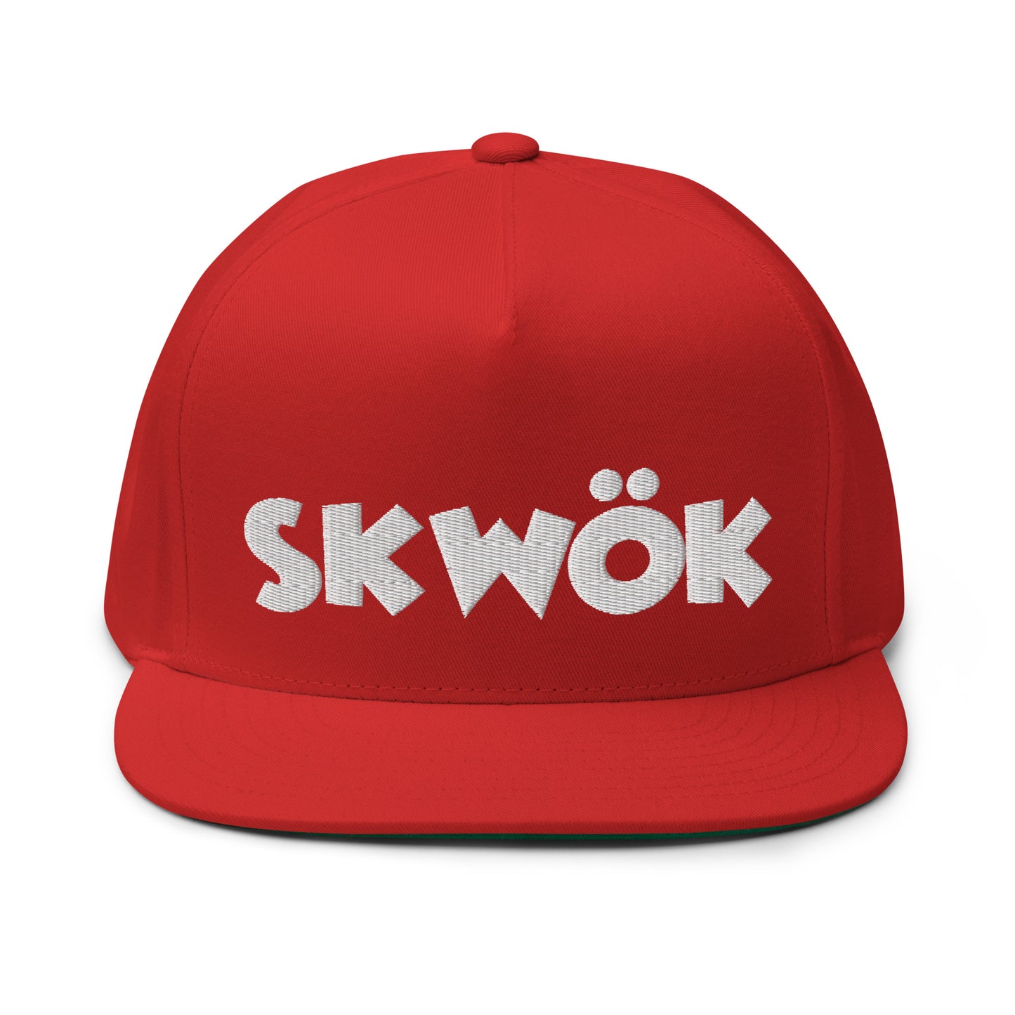 Skwok Brand / Hat / Flat Bill Cap / OG Logo / 3D Puff / Embroidered / White / 7 Color Options