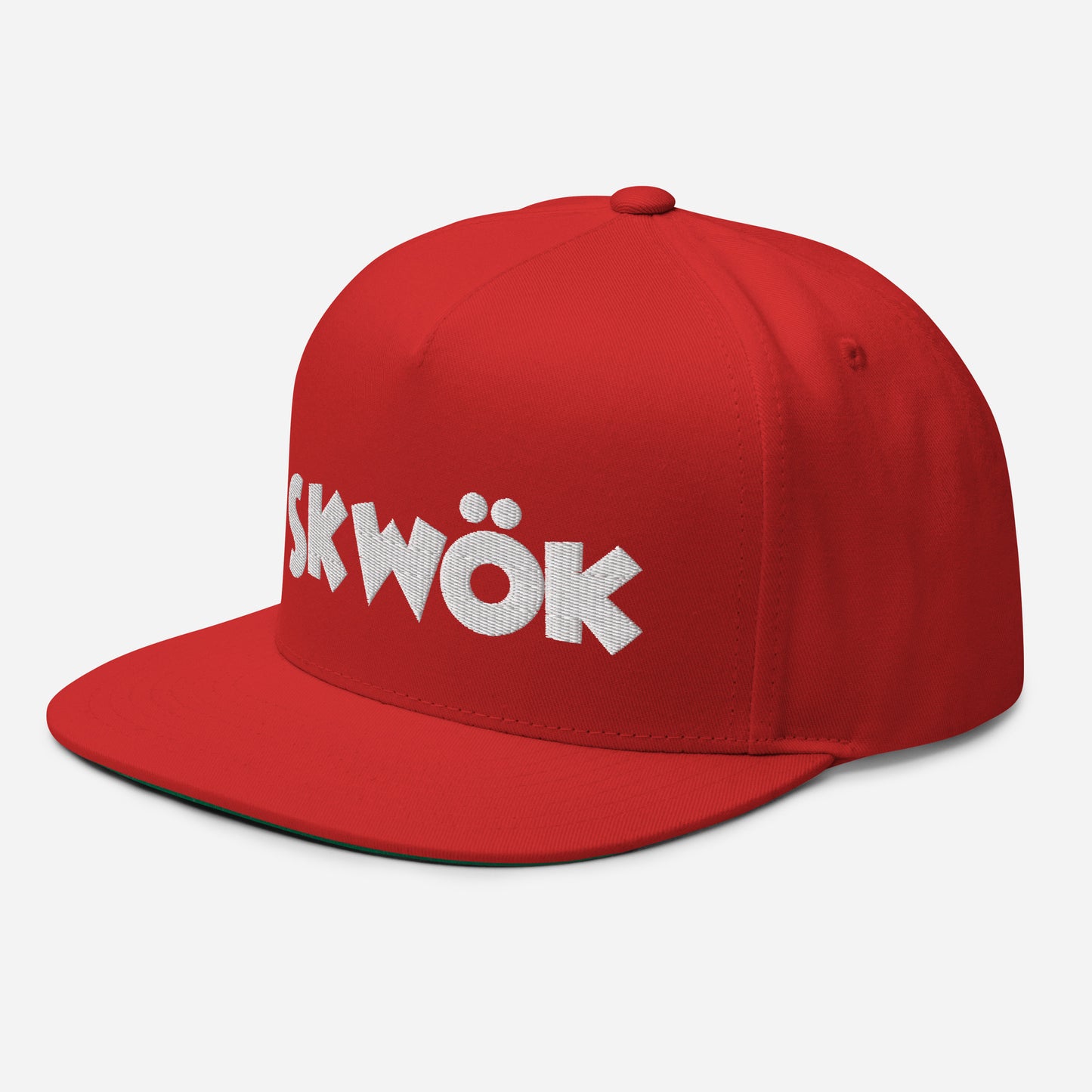 Skwok Brand / Hat / Flat Bill Cap / OG Logo / 3D Puff / Embroidered / White / 7 Color Options