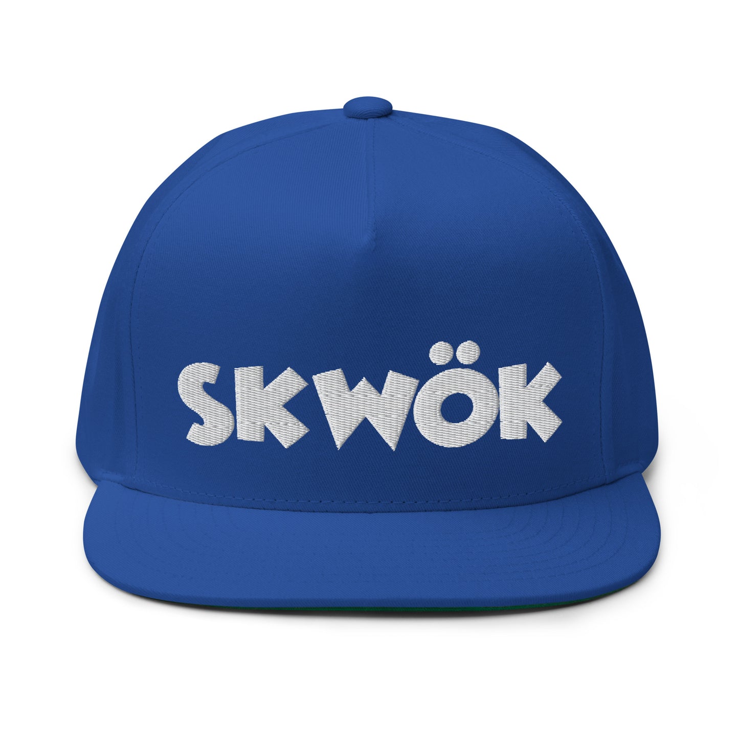 Skwok Brand / Hat / Flat Bill Cap / OG Logo / 3D Puff / Embroidered / White / 7 Color Options