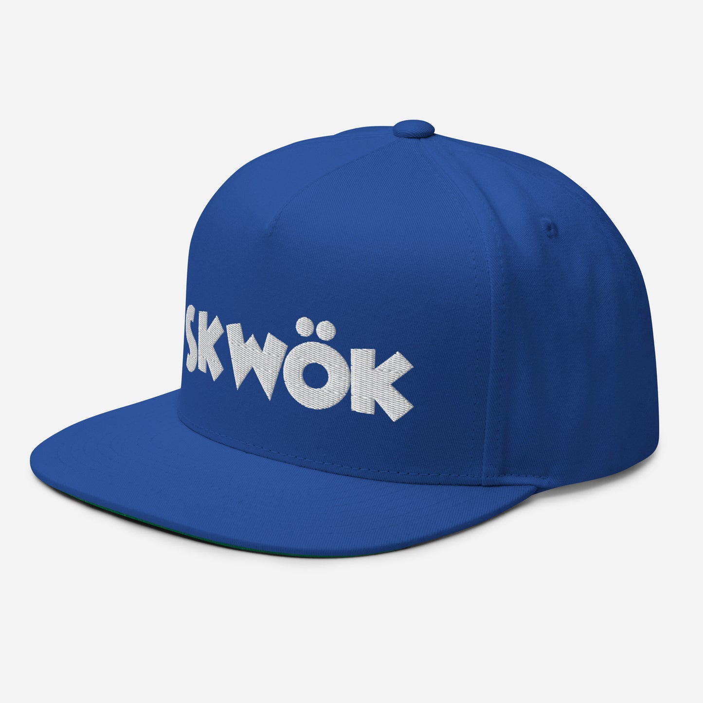 Skwok Brand / Hat / Flat Bill Cap / OG Logo / 3D Puff / Embroidered / White / 7 Color Options