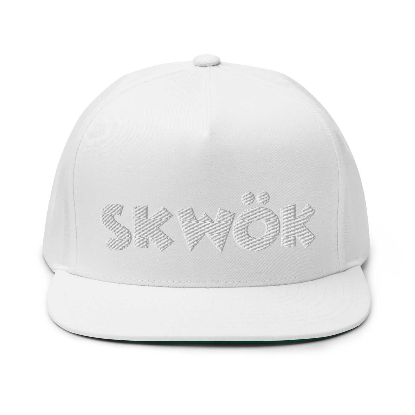 Skwok Brand / Hat / Flat Bill Cap / OG Logo / 3D Puff / Embroidered / White / 7 Color Options