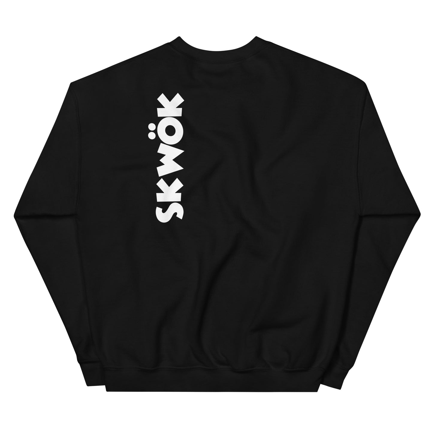 Skwok Brand / 8oz Gildan Crew / (2) / OG Logo II / White / DTG Print / Front - Back