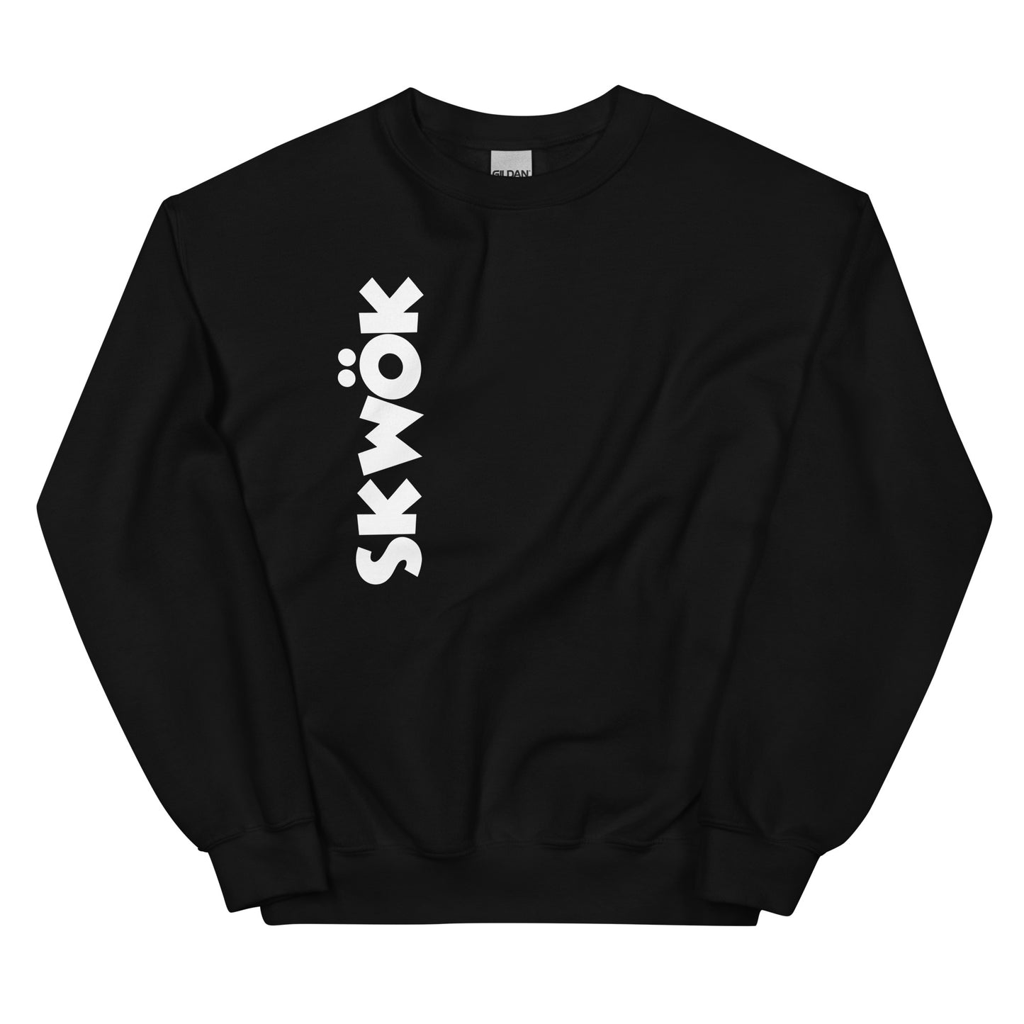 Skwok Brand / 8oz Gildan Crew / (2) / OG Logo II / White / DTG Print / Front - Back