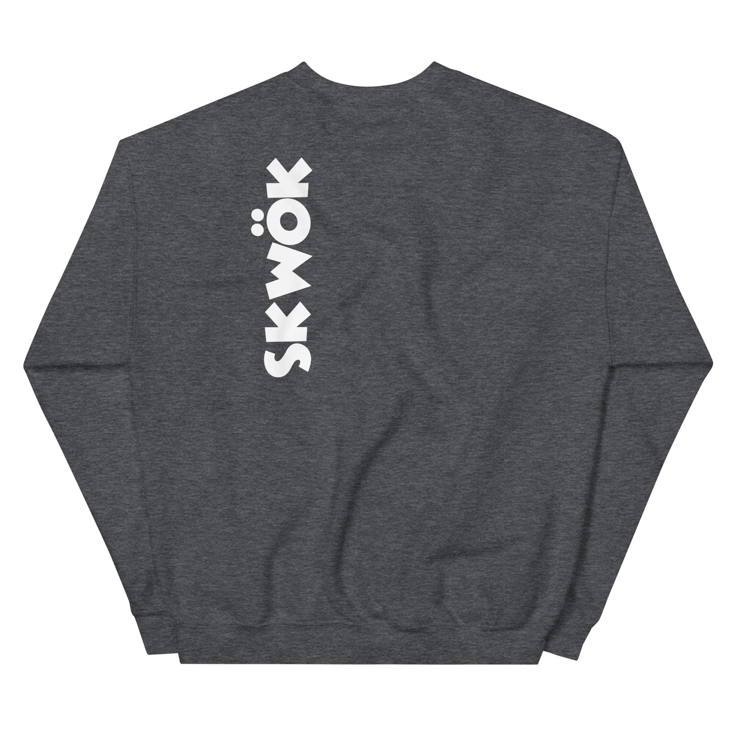 Skwok Brand / 8oz Gildan Crew / (2) / OG Logo II / White / DTG Print / Front - Back