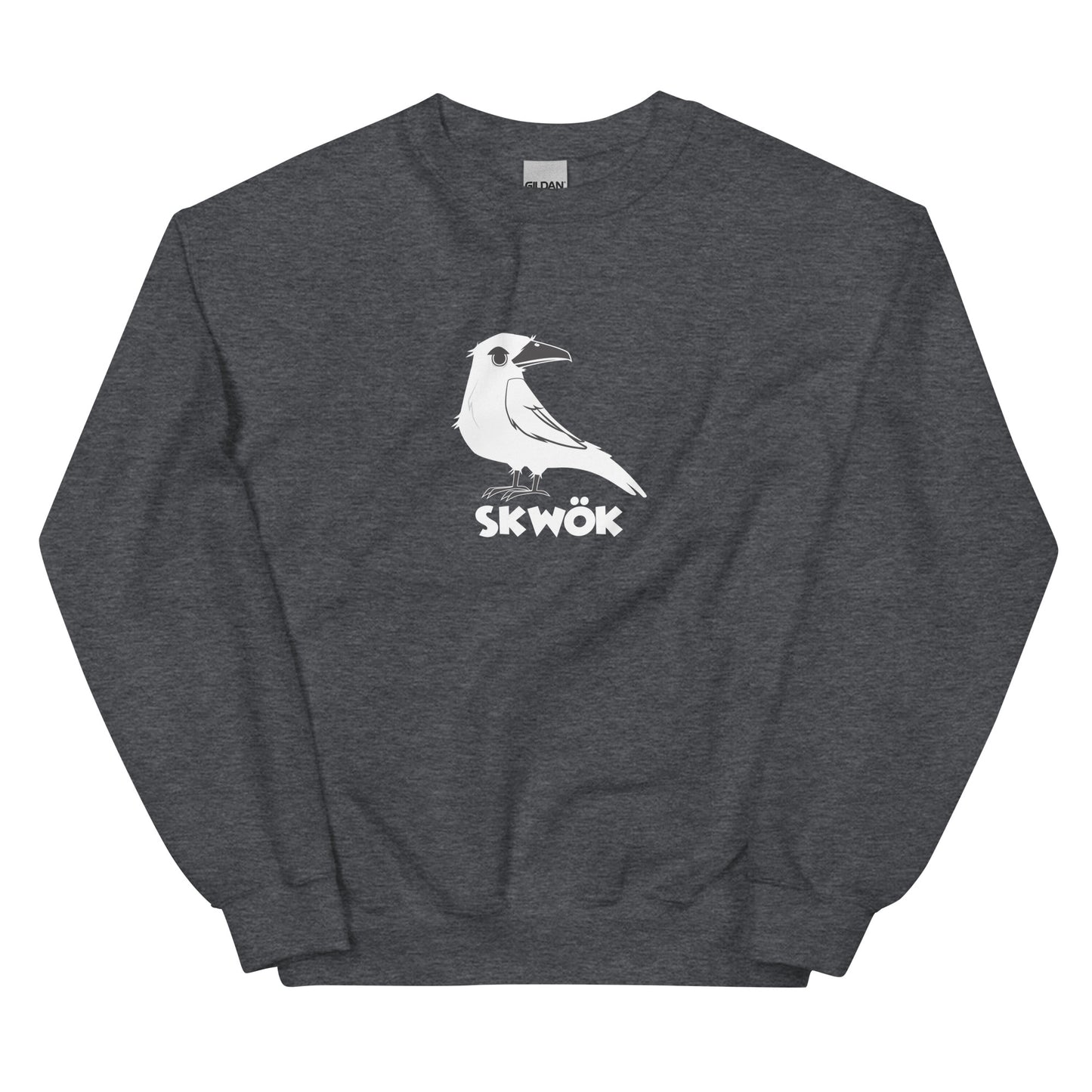 Skwok Brand / 8oz Gildan Crew / (7) / Raven Logo III / DTG Print / Front