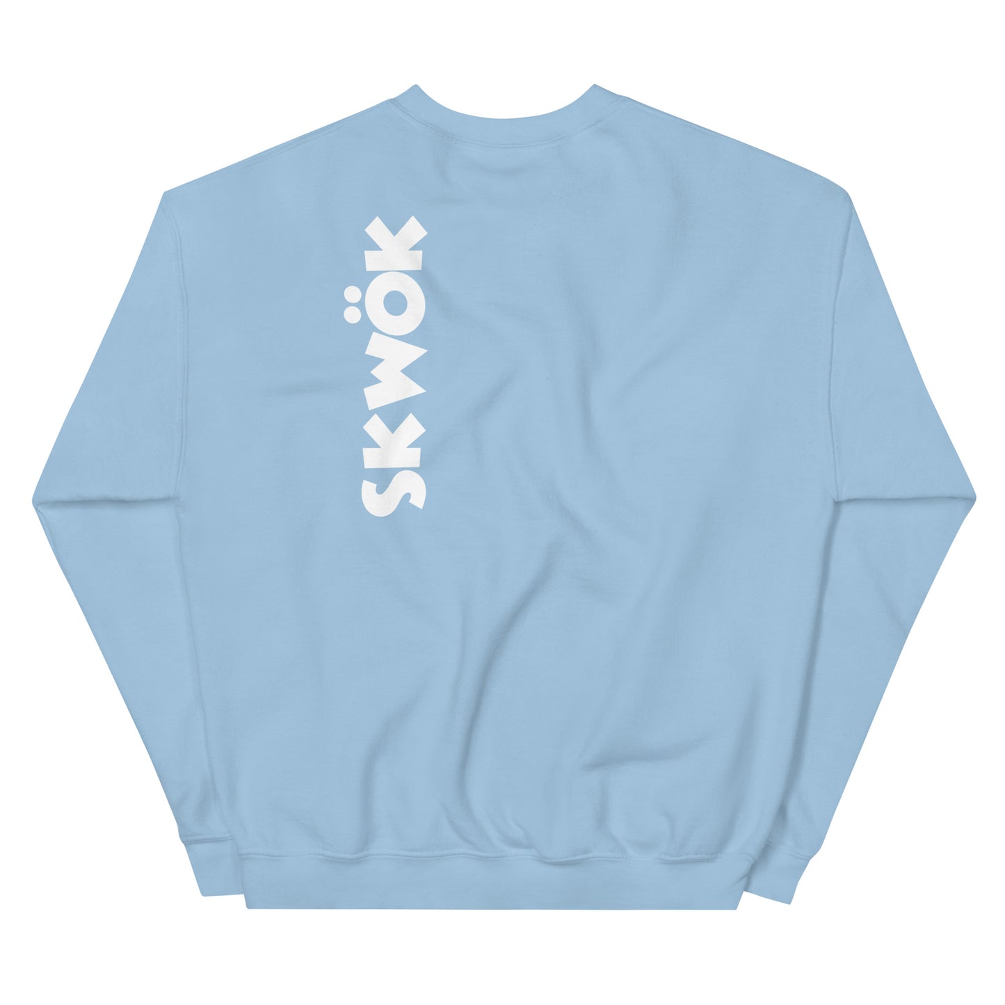 Skwok Brand / 8oz Gildan Crew / (2) / OG Logo II / White / DTG Print / Front - Back