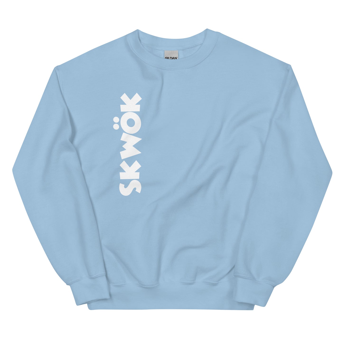Skwok Brand / 8oz Gildan Crew / (2) / OG Logo II / White / DTG Print / Front - Back