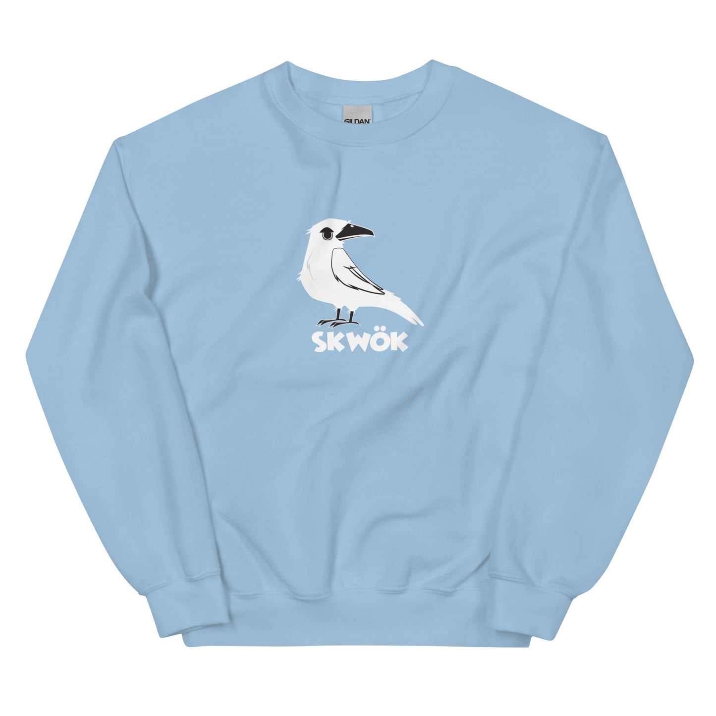 Skwok Brand / 8oz Gildan Crew / (7) / Raven Logo III / DTG Print / Front
