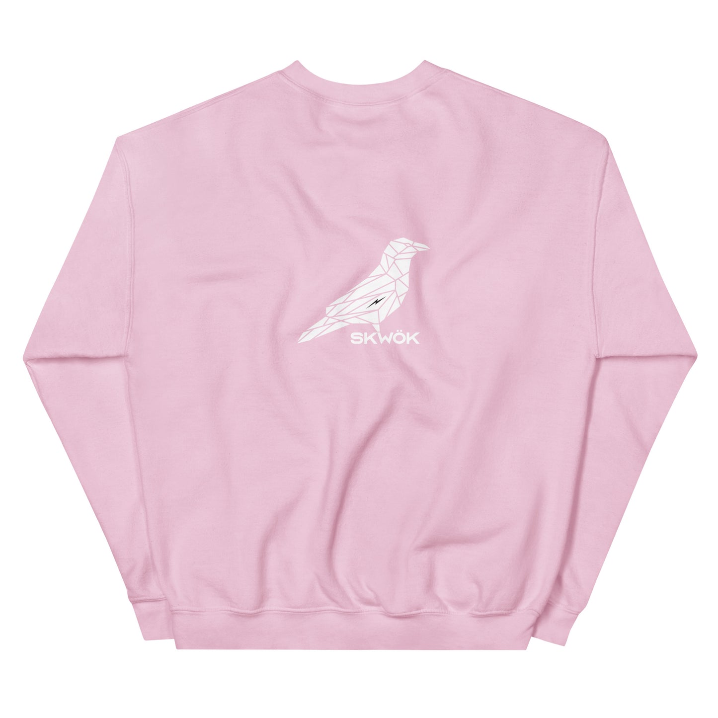 Skwok Brand / 8oz Gildan Crew / (8) / Raven Logo IV / White / DTG Print / Front - Back