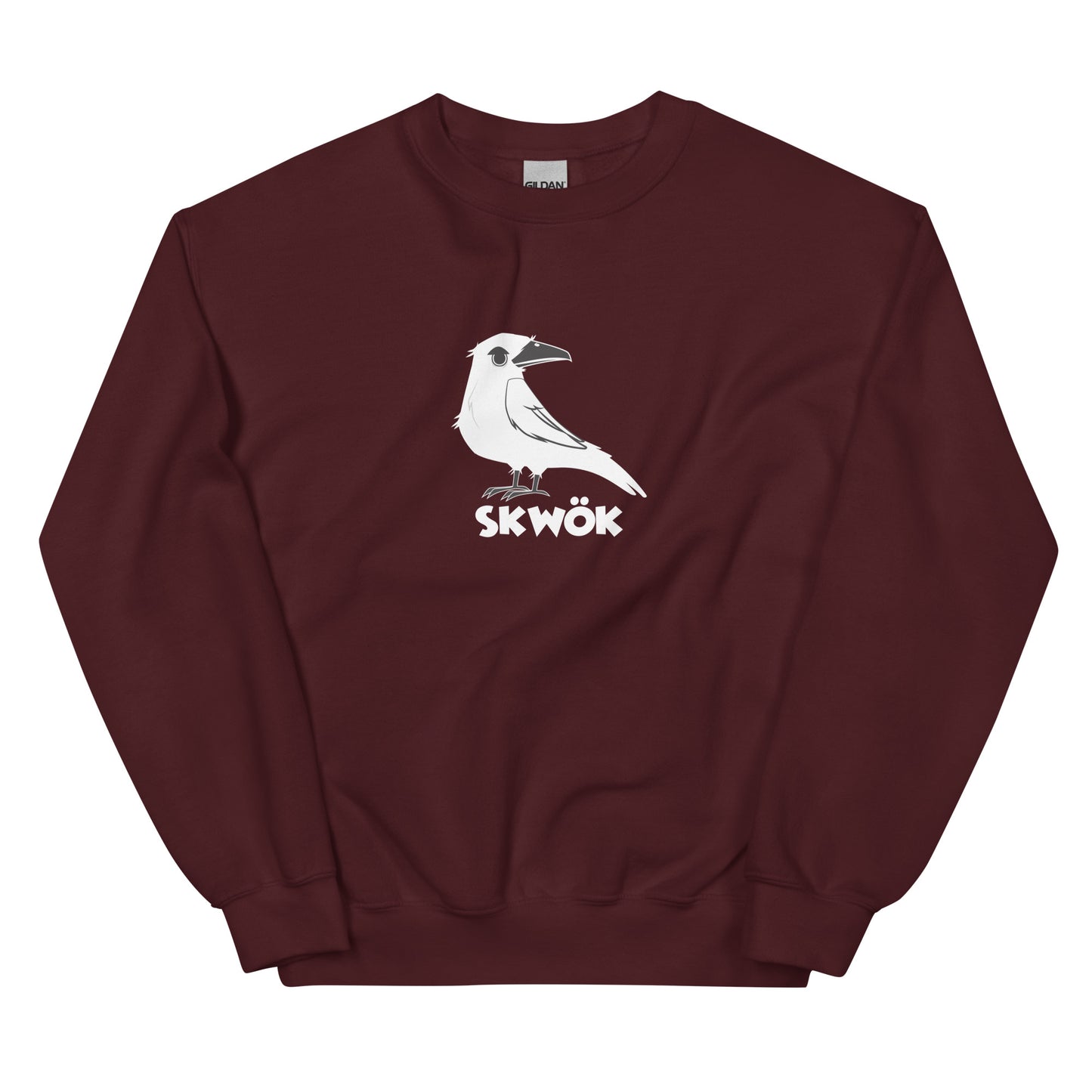 Skwok Brand / 8oz Gildan Crew / (7) / Raven Logo III / DTG Print / Front