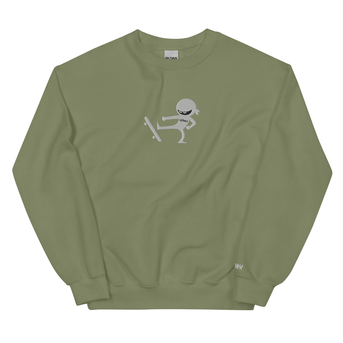 Kranik Brand / 8oz Gildan Crew / Ninja Logo / Skate / Embroidered