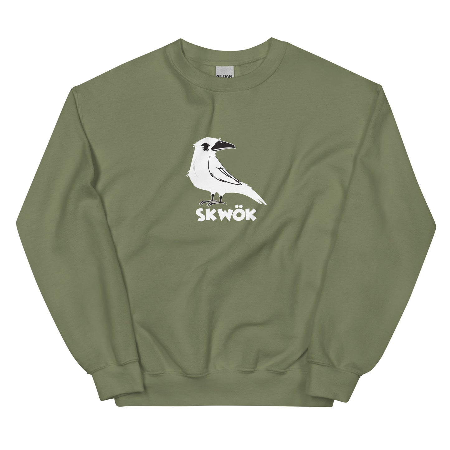 Skwok Brand / 8oz Gildan Crew / (7) / Raven Logo III / DTG Print / Front