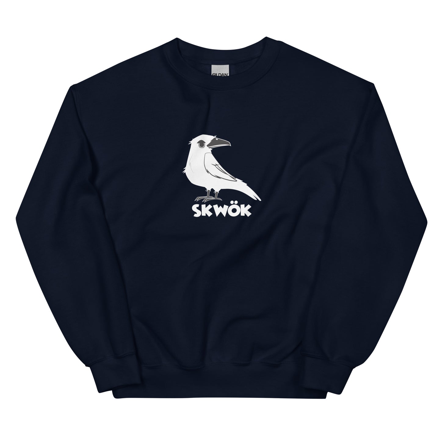Skwok Brand / 8oz Gildan Crew / (7) / Raven Logo III / DTG Print / Front