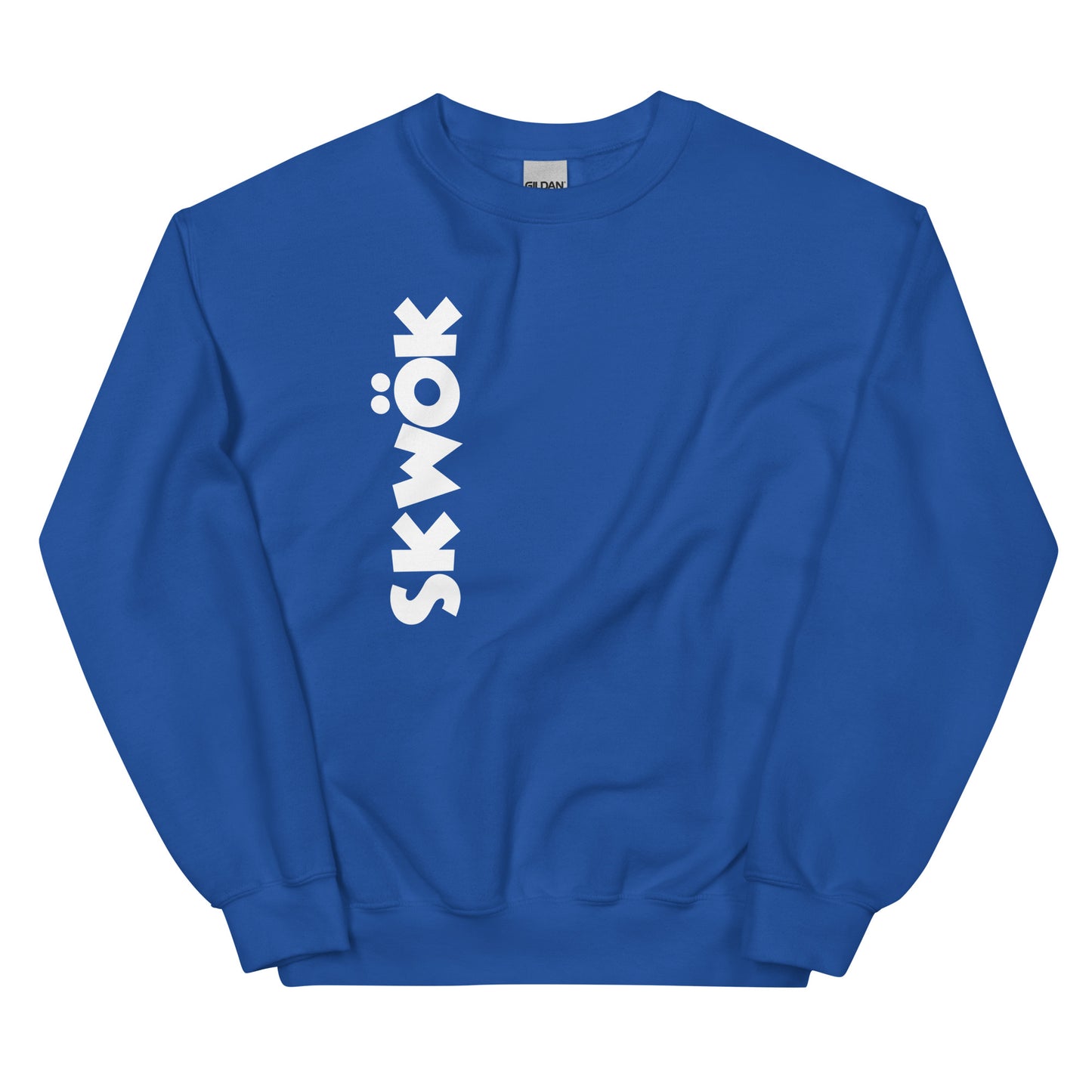 Skwok Brand / 8oz Gildan Crew / (2) / OG Logo II / White / DTG Print / Front - Back