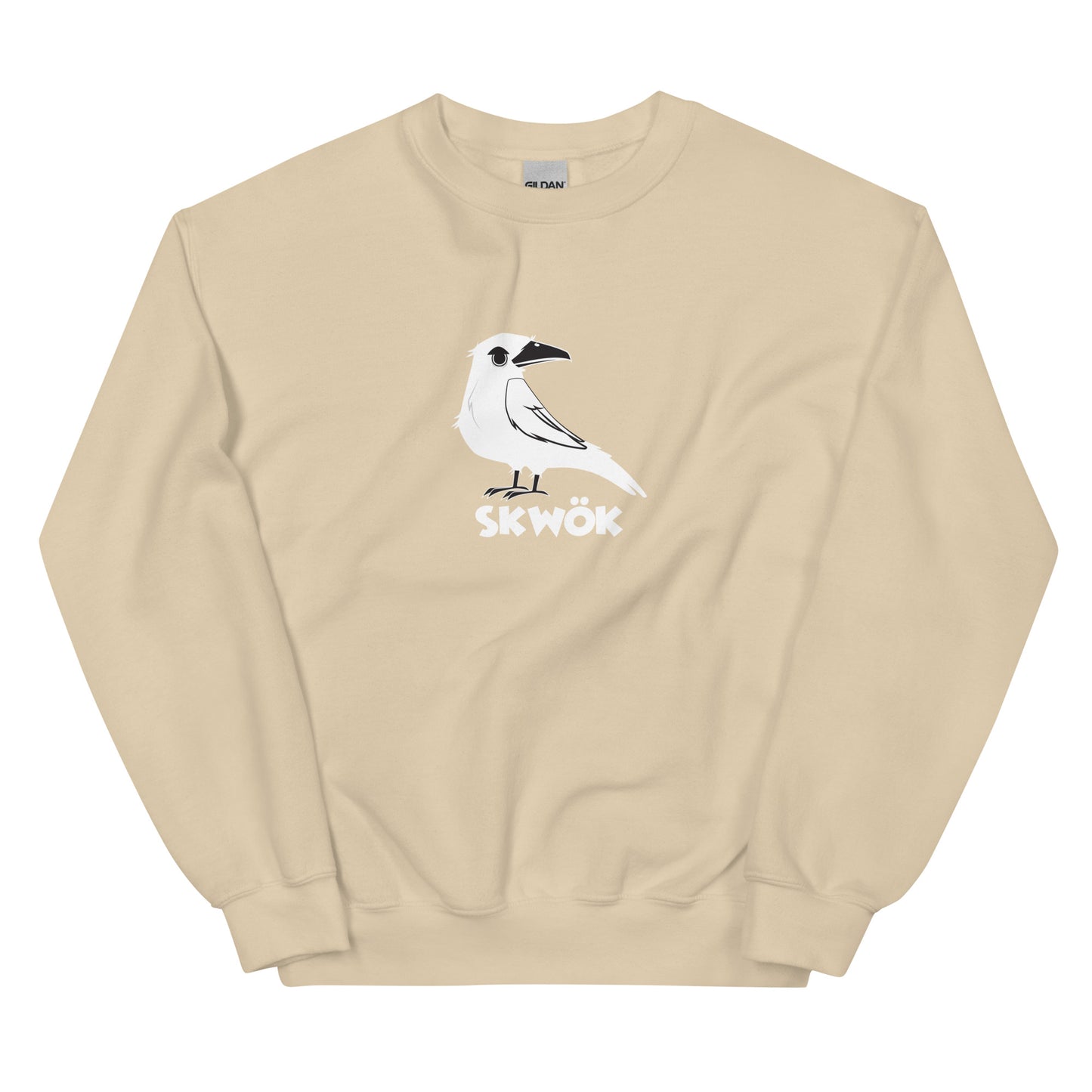 Skwok Brand / 8oz Gildan Crew / (7) / Raven Logo III / DTG Print / Front