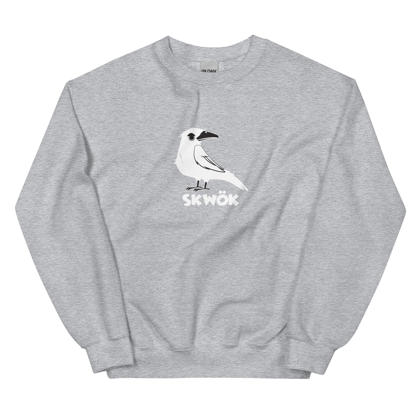 Skwok Brand / 8oz Gildan Crew / (7) / Raven Logo III / DTG Print / Front