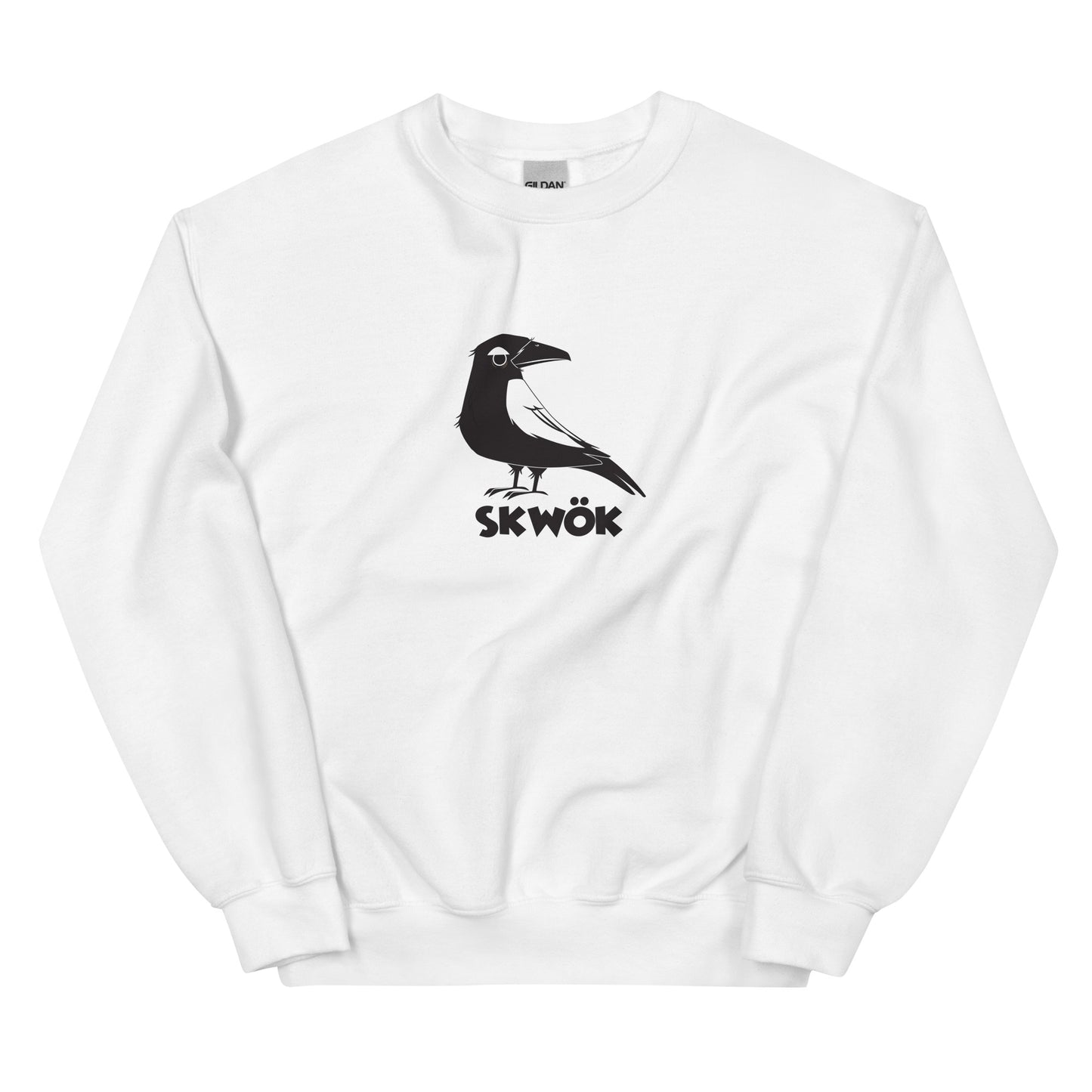 Skwok Brand / 8oz Gildan Crew / (7) / Raven Logo III / DTG Print / Front