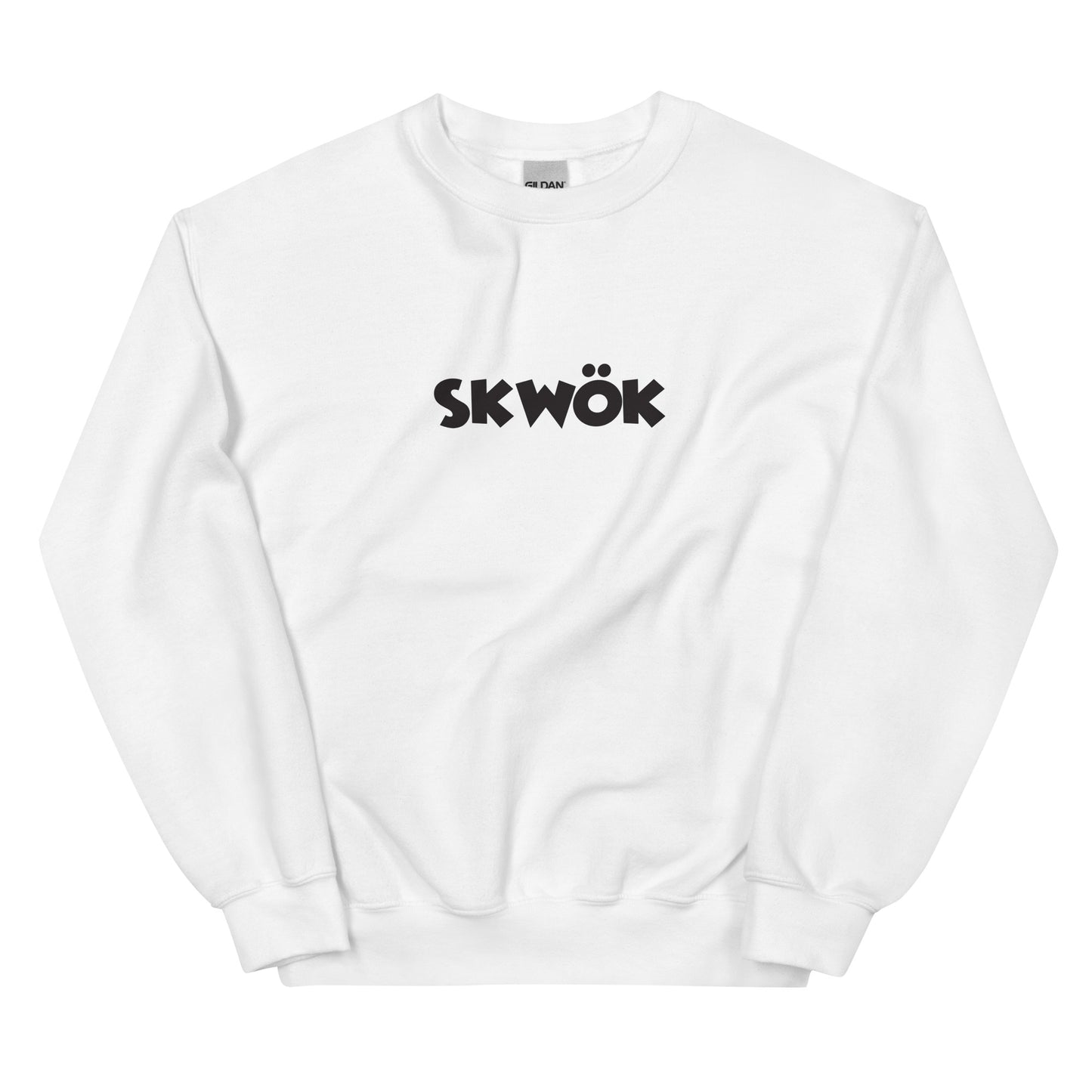 Skwok Brand / 8oz Gildan Crew / (1) / OG Logo / White / DTG Print / Front