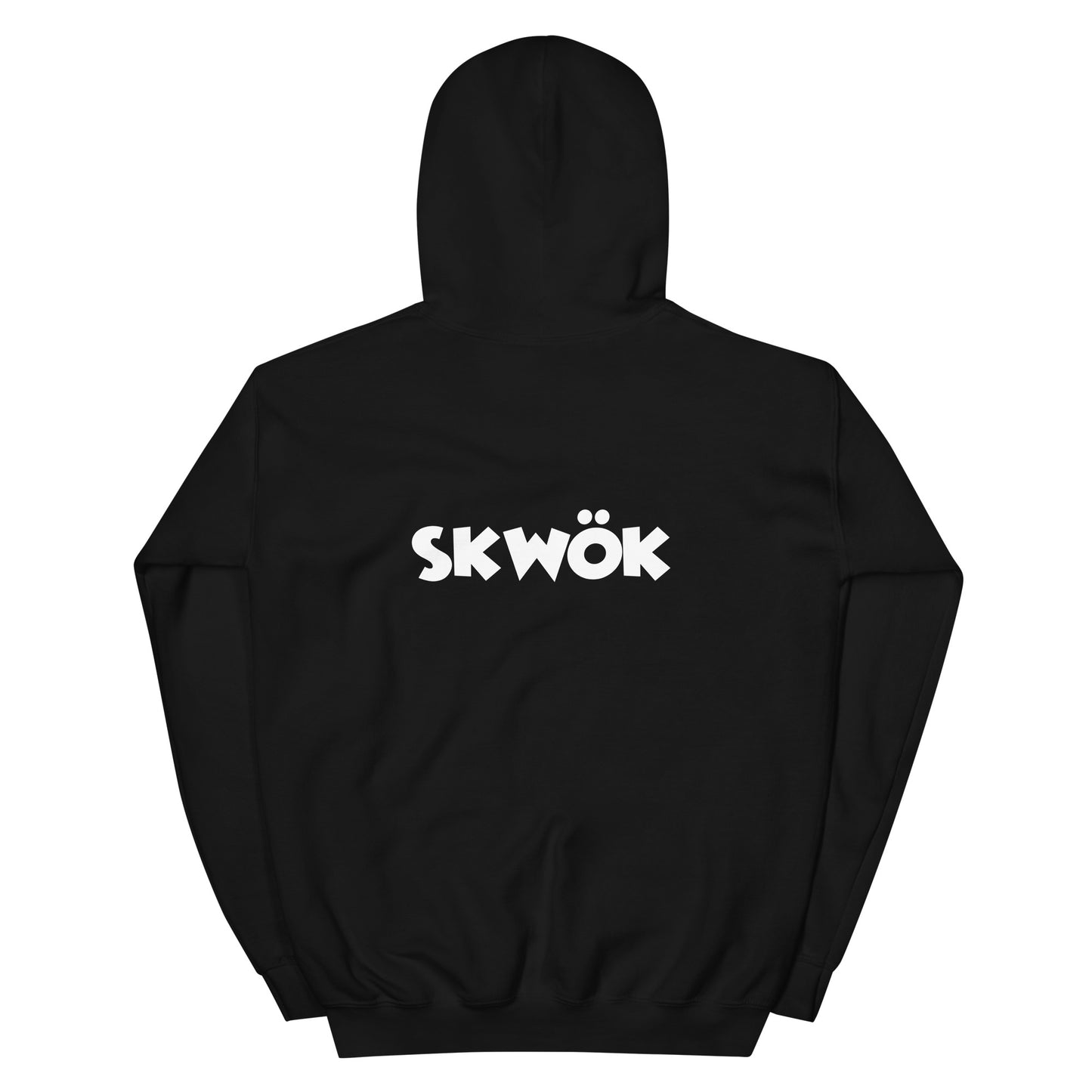 Skwok Brand (01) / 8oz Gildan Hoodie / OG Logo / White / Front - Back