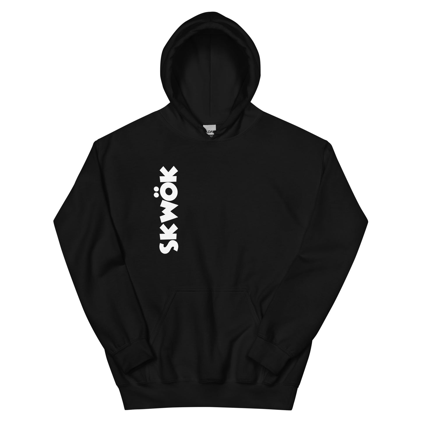 Skwok Brand (02) / 8oz Gildan Hoodie / OG Logo II / White / Front - Back