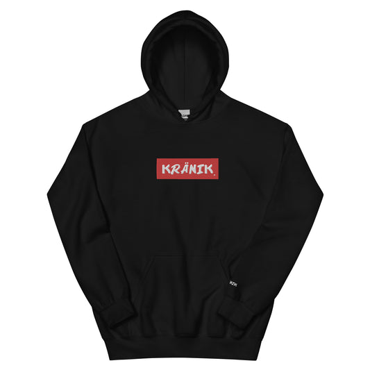 Kranik Brand / 8oz Gildan Hoodie / Embroidered / OG DARE Logo / Red Box / Front Only